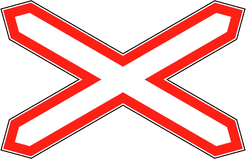 Дорожный знак 1.3.1. Однопутная железная дорога