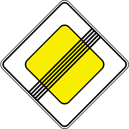 Дорожный знак 2.2. Конец главной дороги
