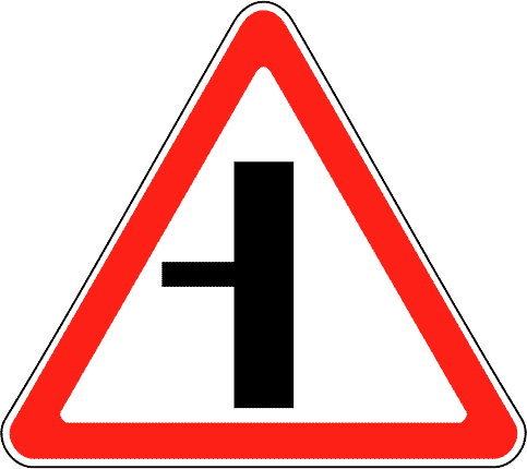 Дорожный знак 2.3.2 - 2.3.7. Примыкание второстепенной дороги