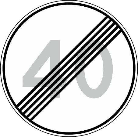 Дорожный знак 3.25. Конец зоны ограничения максимальной скорости