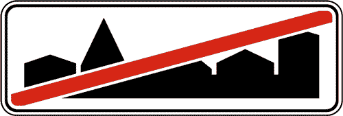 Дорожный знак 5.24.1, 5.24.2. Конец населенного пункта
