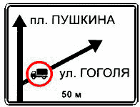 Дорожный знак 6.9.1. Предварительный указатель направлений